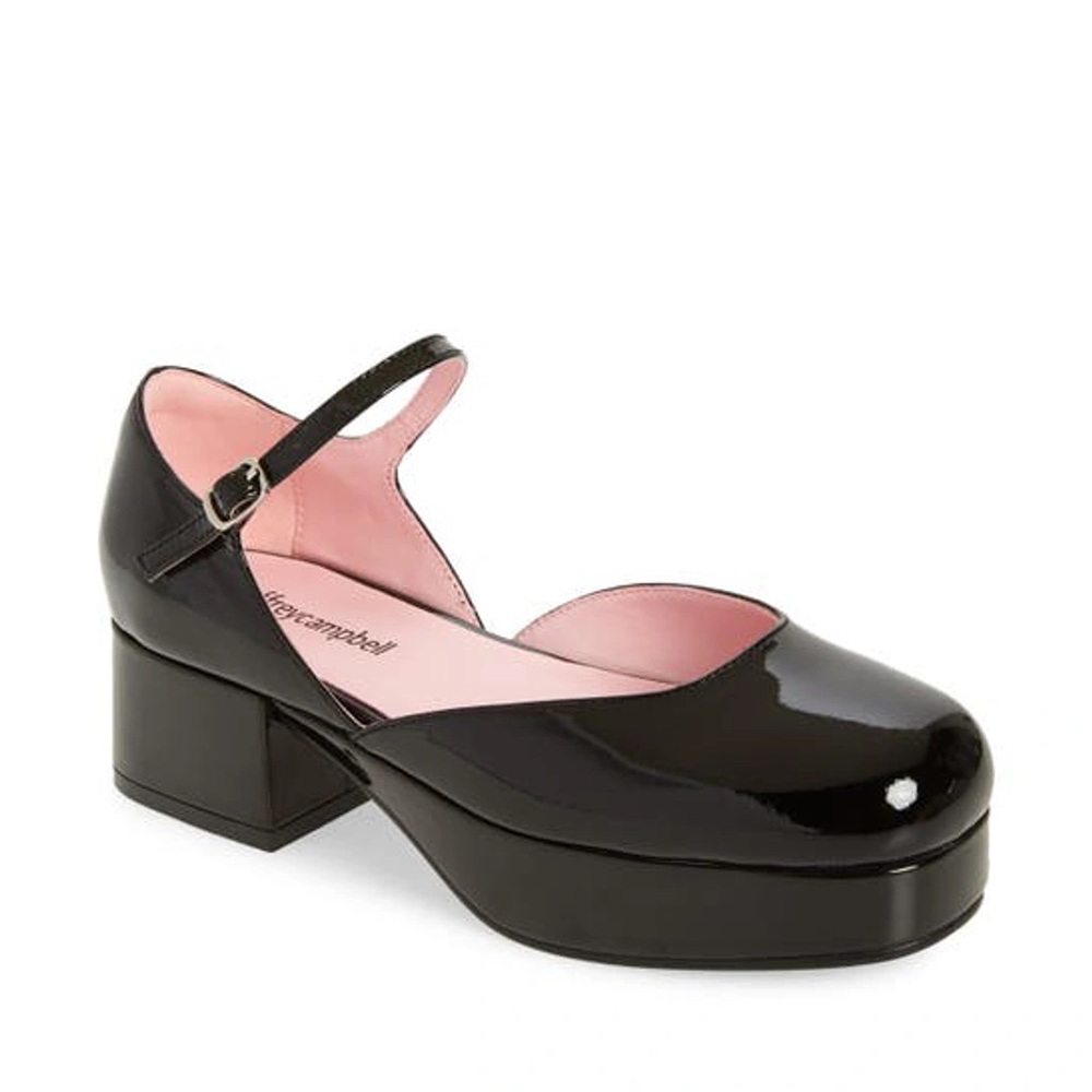 EUC Jeffrey Campbell Ecolier Black Patent Mary Jane Shoes size 9